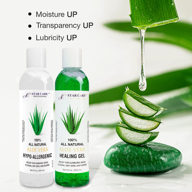 STAR CARE All Natural Aloe Vera Gel 8oz HypoAllergenic
