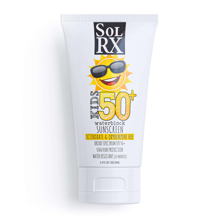 SolRX KIDs SPORT Sunscreen SPF 50 Oxybenzone Free Sunscreen Reef Safe Sunscreen for Face and Body Wont Run Into Eyes
