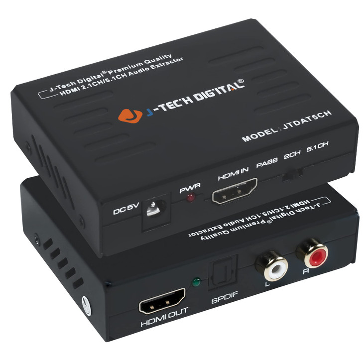 JTech Digital Premium Quality 1080P HDMI To HDMI Audio SPDIF RCA Stereo Audio Extractor Converter JTDAT5CH