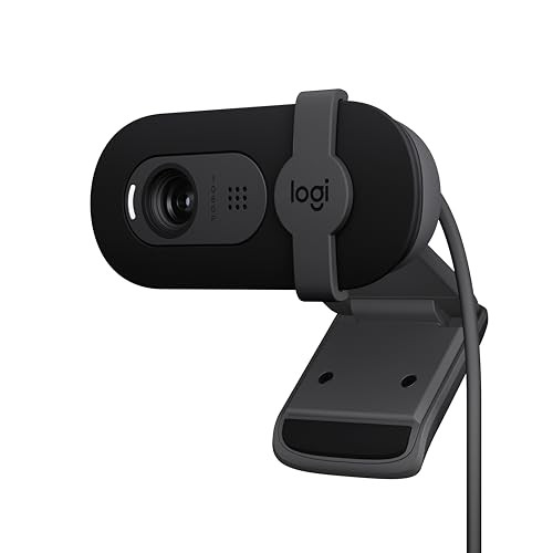 Logitech Brio 101 Full HD 1080p Webcam for Meetings Streaming Desktop Laptop PC Builtin Mic Shutter Works with Zoom Micr