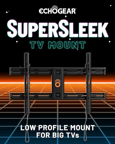 ECHOGEAR Heavy Duty TV Wall Mount Bracket for TVs Up to 90 Low Profile Design Holds TV Only 225 from Wall Fast Install w