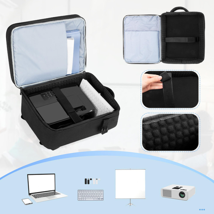 LUXJA Projector Backpack with 156 Inch Laptop Sleeve Projector Bag with 2 Large Compartments Compatible with Most Major