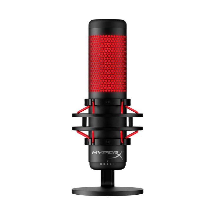 HyperX QuadCast USB Condenser Gaming Microphone for PC PS4 PS5 and Mac AntiVibration Shock Mount Four Polar Patterns Pop
