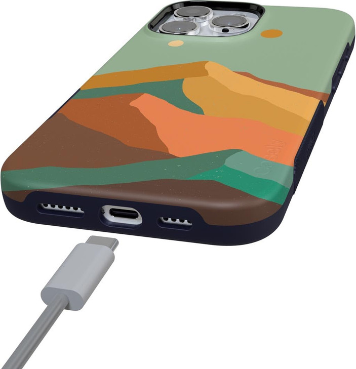Casely iPhone 16 Pro Case Endless Peaks Colorblock Mountain Bold Protective Design Compatible with MagSafe