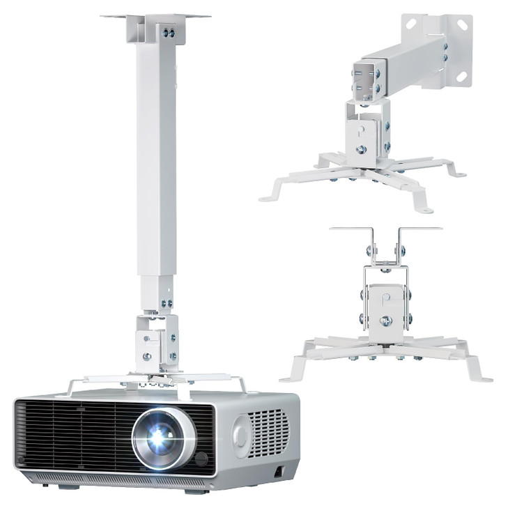 WALI Projector Mount CeilingWall Universal 3in1 Bracket with Extension Pole Height Adjustable Holder for LCDDLP Projecto