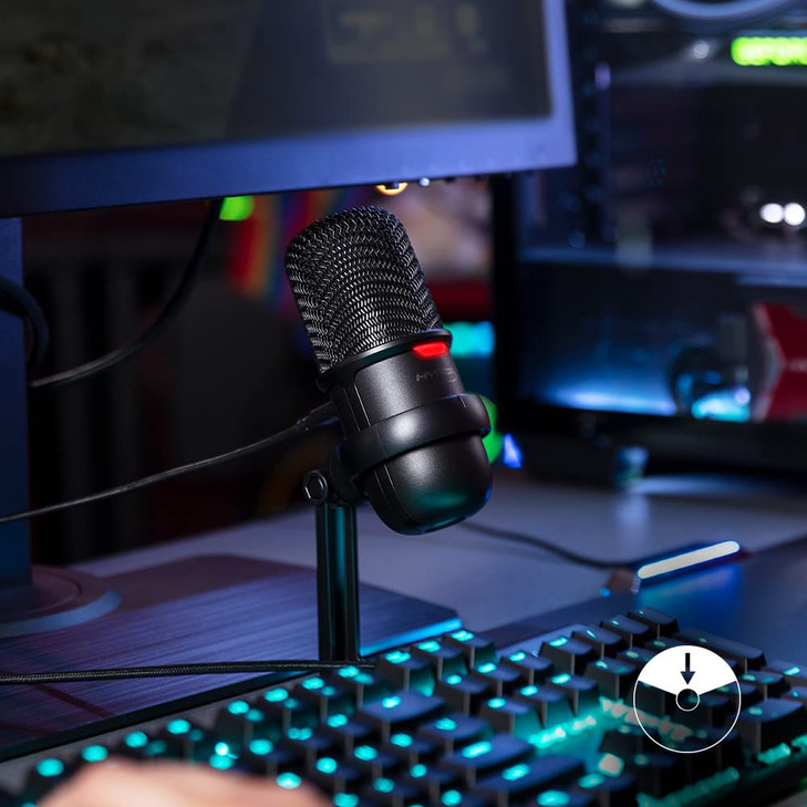 HyperX SoloCast USB Condenser Gaming Microphone for PC PS4 PS5 and Mac TaptoMute Sensor Cardioid Polar Pattern great for