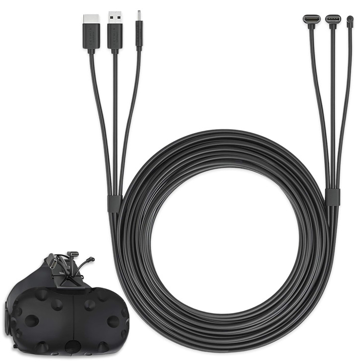 Skywin 3in1 Round VR Backpack Cable 1 Meter32 Feet Compatible with HP Z VR Backpack HTC Vive for Linkbox and Headset Con