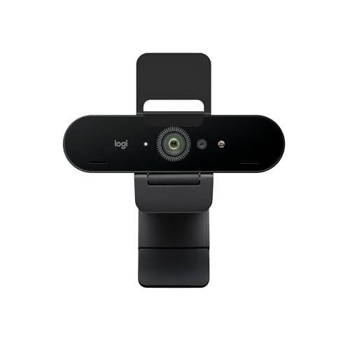 Logitech Brio 4K Webcam Video Calling NoiseCancelling mic HD Auto Light Correction Wide Field of View Windows Hello Work