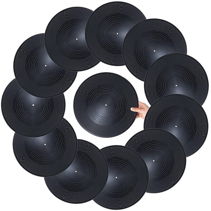 12 Pieces Vinyl Records Decor 12 Inch Fake Vinyl Records Plain Record Decorations for Wall Aesthetic Home Studio Room Di