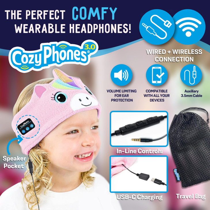 Toddler Headphones Wireless Kids Bluetooth Earphones Safe Volume Wired School Headphones for Kids with 35 MM Jack and Tr