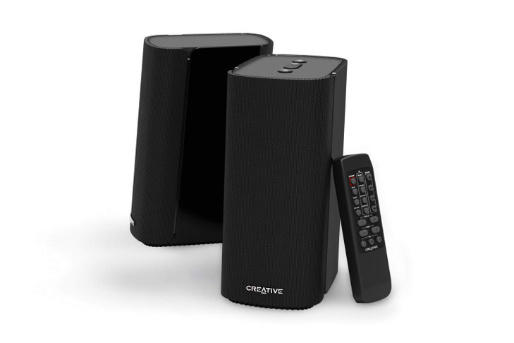 Creative T100 20 Compact HiFi Speakers up to 80W Peak Power with Bluetooth 50 Opticalin AUXin Wide Soundstage and Audio