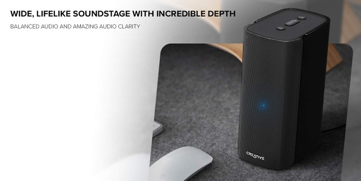 Creative T100 20 Compact HiFi Speakers up to 80W Peak Power with Bluetooth 50 Opticalin AUXin Wide Soundstage and Audio