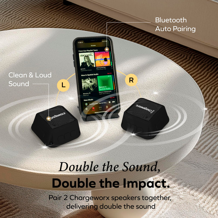 CHARGEWORX Magnetic Bluetooth Speaker and Phone Stand Portable Mini Speaker USBC Rechargeable Wireless Device for HighFi