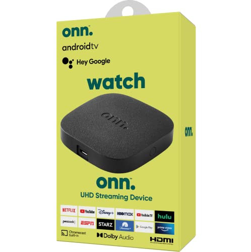 onn Android TV 4K UHD Streaming Device with Voice Remote Control HDMI Cable