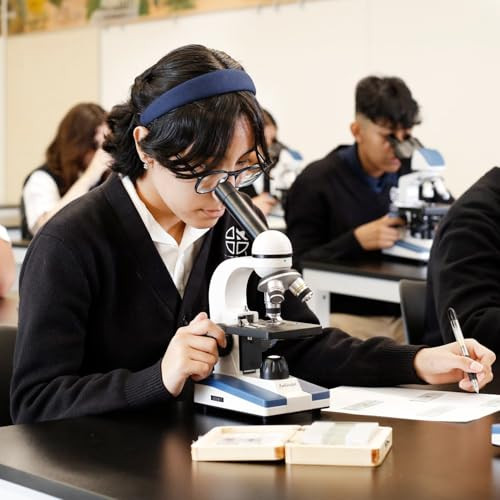 AmScope M150C M150CI 40X1000X AllMetal Optical Glass Lenses Cordless LED Student Biological Compound Microscope