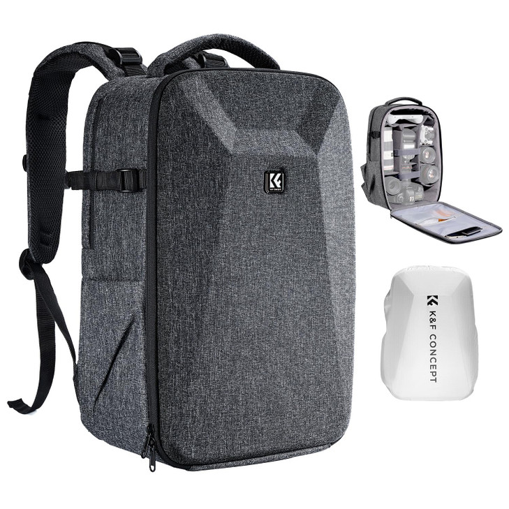 KF CONCEPT Camera BackpackHardshell Photography DSLR Camera Bag with 15156 Inch Laptop Compartment Waterproof Hard Shell