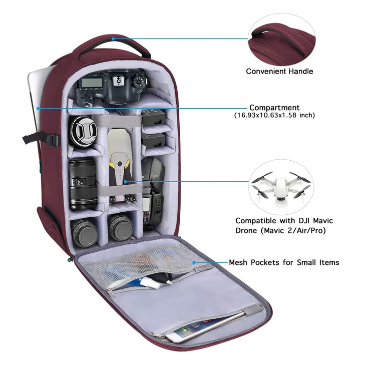 MOSISO Camera Backpack DSLRSLRMirrorless Photography Camera Bag 1516 inch Waterproof Hardshell Case with Tripod HolderLa