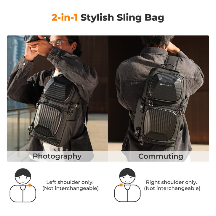 KF CONCEPT Camera Sling Bag Crossbody Bag Hardshell Camera Shoulder Backpack DSLRSLRMirrorless Camera Case Photography B