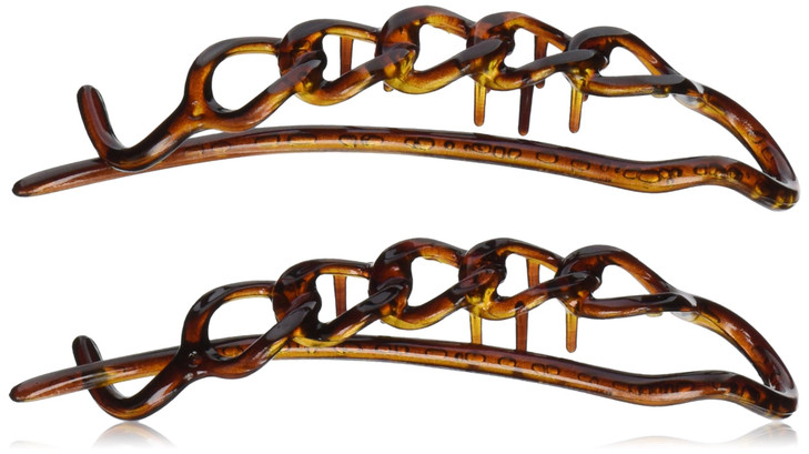 Caravan Non Metal Chain Slide Barrettes Made Of Celluloid Acetate In Tortoise Shell Pair online at globaldelivered
