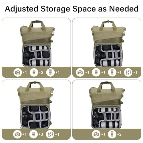 MOSISO Camera Backpack DSLRSLRMirrorless Camera Bag Case with Tripod Holder1516 inch Laptop CompartmentPU Handle Canvas