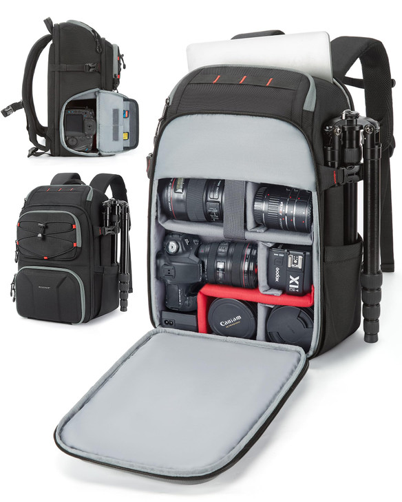 BAGSMART Camera Bag for Photographers Professional Camera Bag Fits up to 156 Laptop DSLRDronesTripod Camera Case with Ra