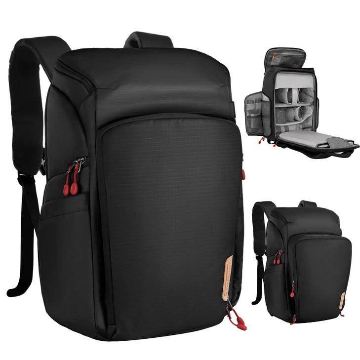KF CONCEPT Camera bag Backpack Waterproof 25L Large Capacity Camera Case with Raincover 156 Inch Laptop Compartment Comp