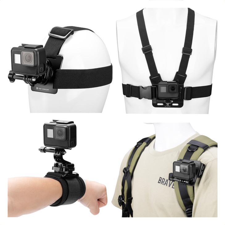 KF CONCEPT Accessories Set for GoPro Hero 13121110987654DJI Osmo Action SeriesPocket 32Insta360 X4X3 Chest Strap Harness