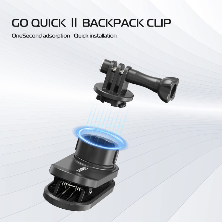 ULANZI Backpack Mount for Action Camera Go Quick II Magnetic Suction Clip Clamp Mount Quick Release Shoulder Strap Holde