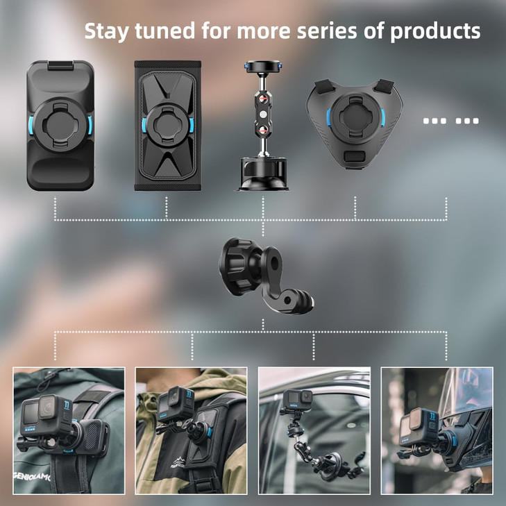 SUREWO 360 Rotation Magnetic Quick Release Backpack Clip Mount Compatible with Gopro Hero 13121198765DJI Osmo Action 65