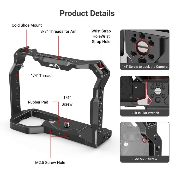 SMALLRIG Light Weight Camera Cage for Sony A7 III A7R III A9 Camera 2918
