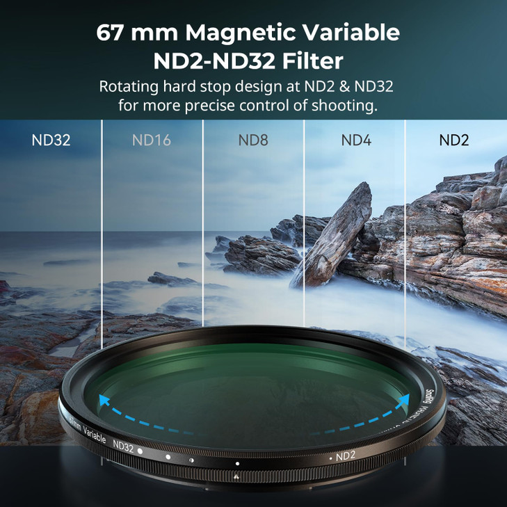 SmallRig 5in1 Magnetic 67mm Lens Filter Kit VND CPL Black Mist 14 Threaded Adapter Ring Magnetic Lens Cover Storage Bag