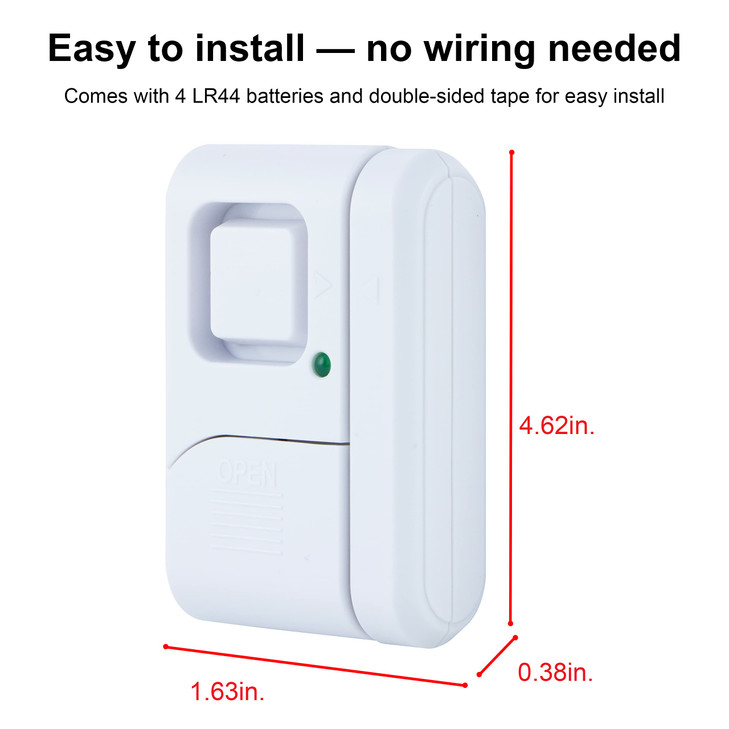 GE Personal Security Window and Door Alarm 6 Pack DIY Protection Burglar Alert Wireless ChimeAlarm Easy Installation Hom