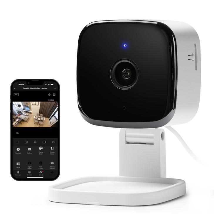 Geeni Peek Indoor WiFi Security Camera 1080p HD Smart Cam with Motion Alerts 2Way Audio Night Vision Alexa Google Home C