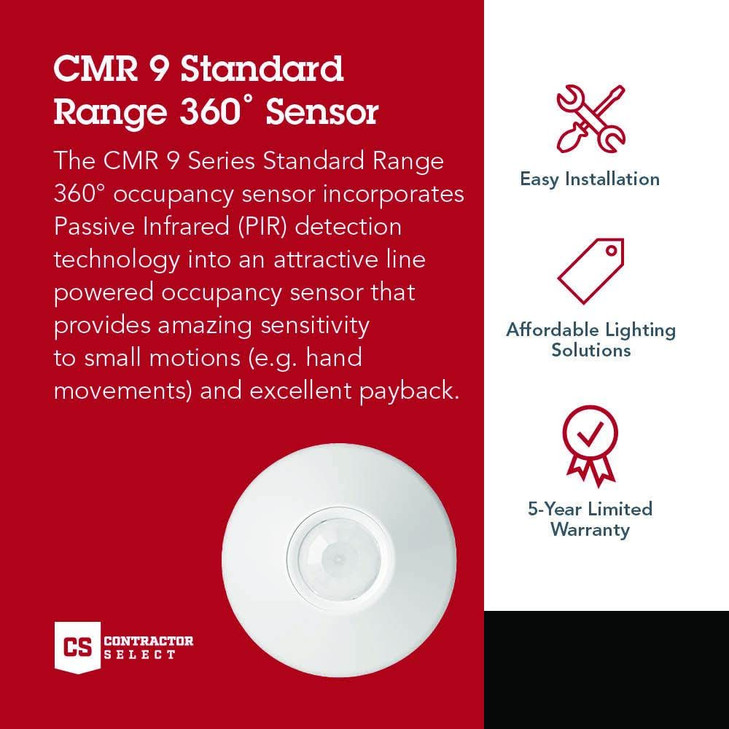 SensorSwitch Ceiling Motion Sensor Passive Infrared PIR Occupancy Sensor 360 Degrees Small Motion Detection Indoor Use L
