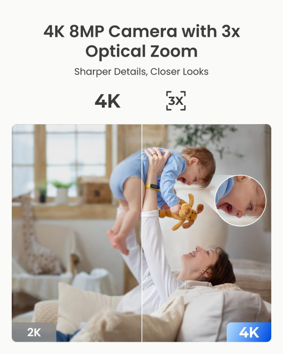 REOLINK Smart 4K UHD Pan Tilt DualBand WiFi 6 Indoor Security Camera with 3X Optical Zoom AutoTracking PeoplePet Detecti
