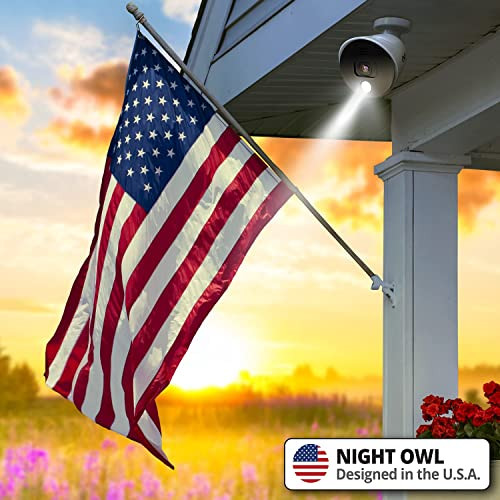 Night Owl Wired 4K UHD IndoorOutdoor Add On Spotlight Cameras with Preset Voice Alerts and Builtin Camera Siren Requires