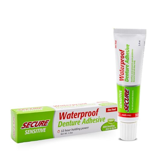 Secure Sensitive Denture Adhesive with Aloe Vera & Myrrh to Nourish Your Gums  Uppers, Lowers & Partials - Waterproof & Zinc Free  Food Grade Ingre online at globaldelivered