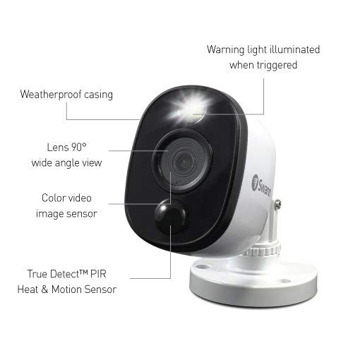 Swann AddOn DVR Bullet Security Camera System with Sensor Spotlight 1080p Full HD Video Indoor or Outdoor Design Dusk to