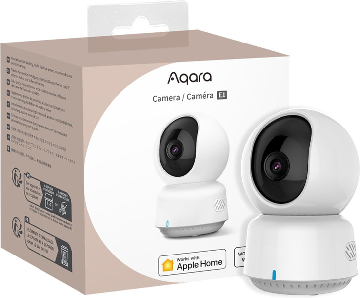 Aqara 2K Indoor Security Camera E1 Pan Tilt HomeKit Secure Video Indoor Camera TwoWay Audio Night Vision Person Tracking