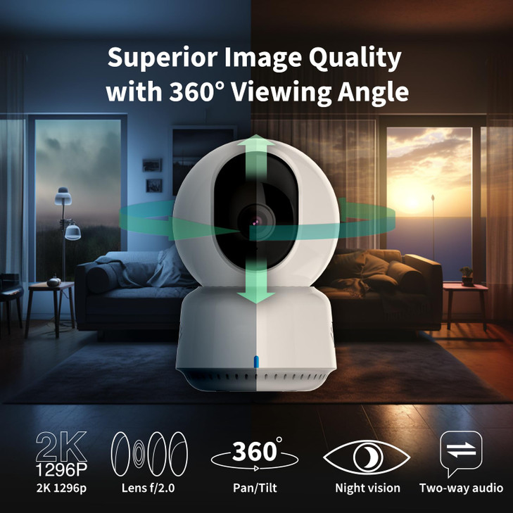 Aqara 2K Indoor Security Camera E1 Pan Tilt HomeKit Secure Video Indoor Camera TwoWay Audio Night Vision Person Tracking