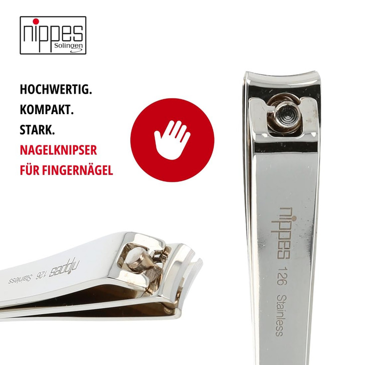 Nippes Professional Nickel Plated Fingernail Clipper - for Finger, Toenail, Cosmetics - Quality Handmade in Solingen Germany - Professional Grade - E online at globaldelivered