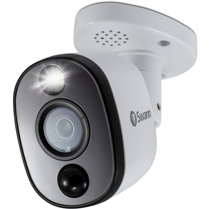 Swann AddOn DVR Bullet Security Camera System with Sensor Spotlight 4K Ultra HD Video Indoor or Outdoor Design Dusk to D