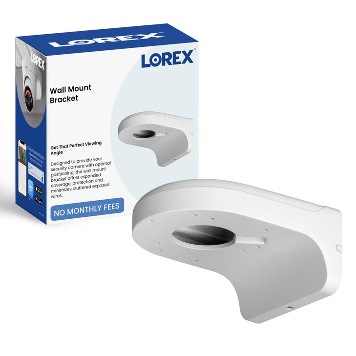 Lorex Wall Mount for Dome Security Cameras White Convenient Wall Mount Frame for Indoor and Outdoor Security Cameras Eas