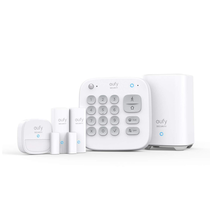 eufy Security 5Piece Home Alarm Kit Home Security System Keypad Motion Sensor 2 Entry Sensors Home Alarm System Control