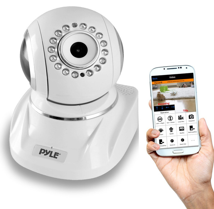 Pyle Indoor Wireless IP Camera HD 1080p Network Security Surveillance Home Monitor System Motion Detection Night Vision