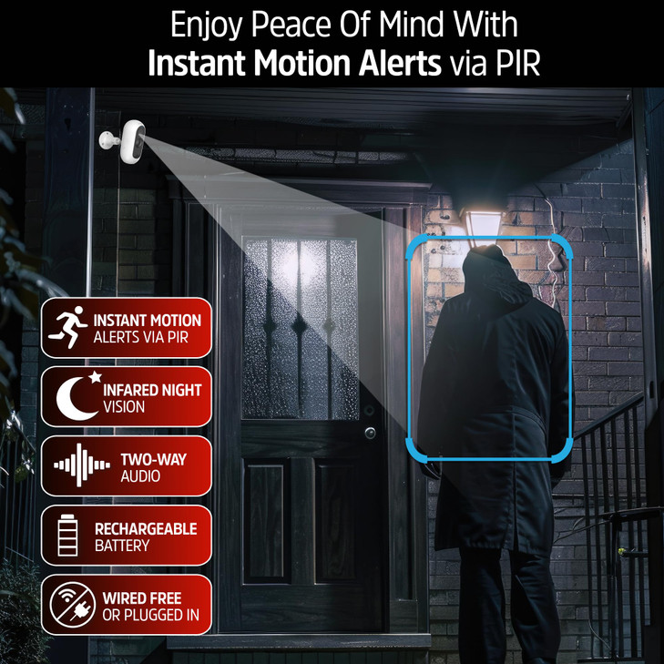 Energizer Smart 2K Outdoor Battery Security Camera Wireless Rechargeable WeatherResistant Live View 2Way Audio Night Vis