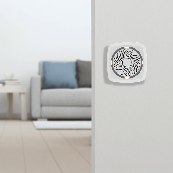 Feit Electric Smart Indoor WiFi Audible Home Security Alarm with Flashing Lights Wireless Rechargeable and Connects to S