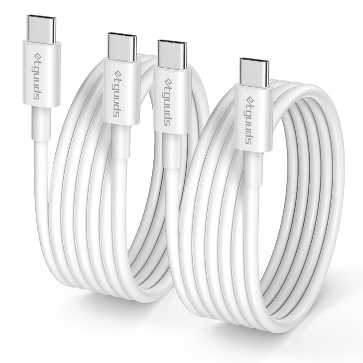 etguuds Long USB C to USB C Cable 10ft 2Pack 60W Type C to C Charger Cord Fast Charging for iPhone 16 15 Pro MaxProPlus