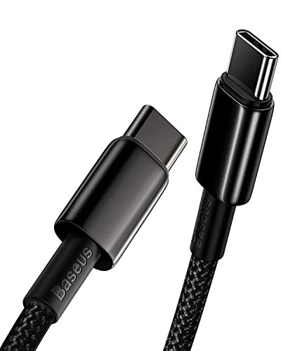 Baseus USB C Cable 100W PD 5A QC 40 Fast Charging USBC to USBC Cable Zinc Alloy Nylon Braided Type C Charger Cord for iP