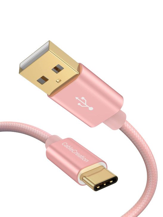 CableCreation USB C to USB Cable Short 08FT Braided USB C to USB A TypeC Fast Charging Data Cord for Power Bank Galaxy S